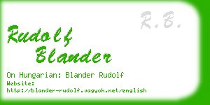 rudolf blander business card
